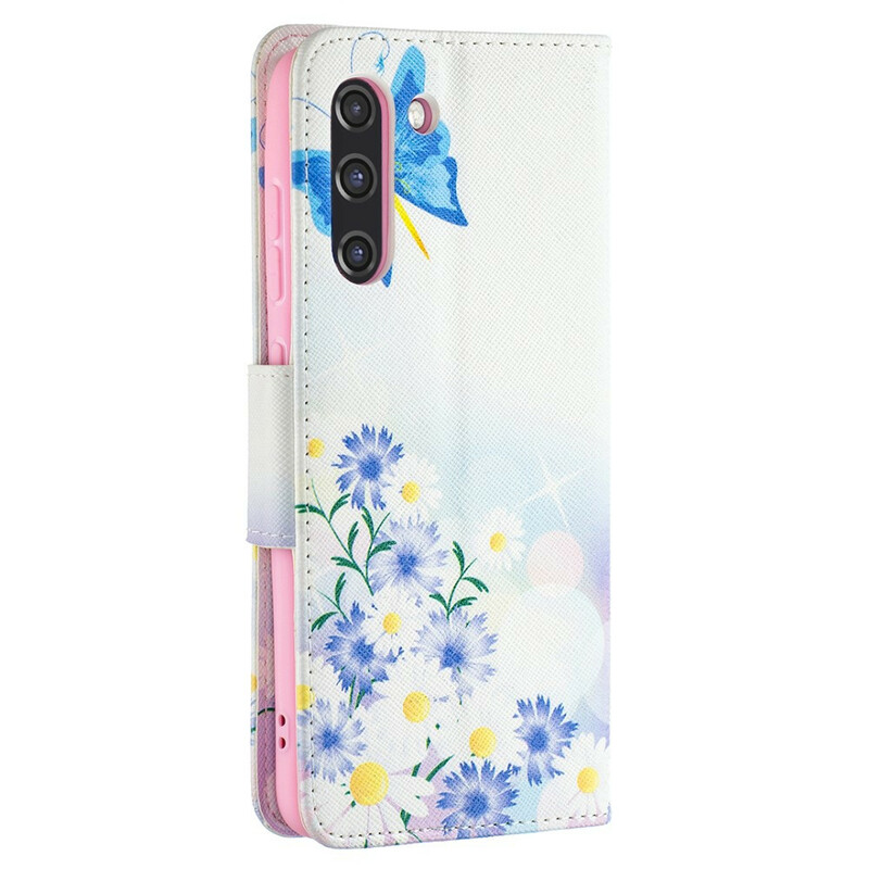 Samsung Galaxy S21 FE Capa pintada de borboletas e flores