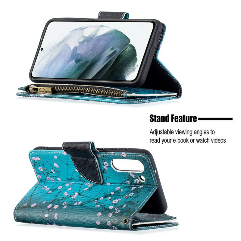 Capa Samsung Galaxy S21 FE com bolso com fecho de correr Capa Samsung Galaxy S21 FE com bolso com fecho de correr