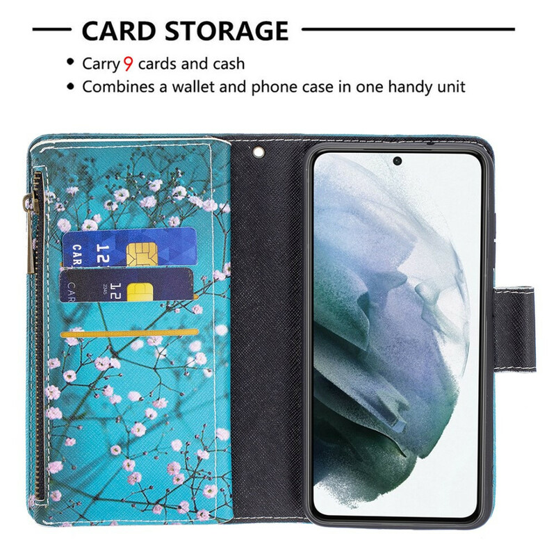 Capa Samsung Galaxy S21 FE com bolso com fecho de correr Capa Samsung Galaxy S21 FE com bolso com fecho de correr
