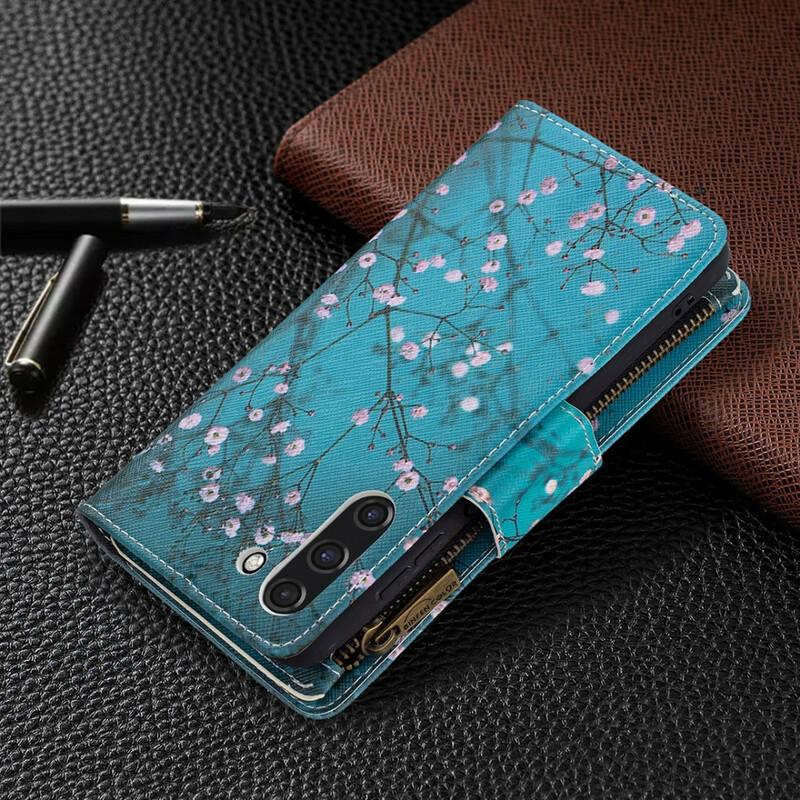 Capa Samsung Galaxy S21 FE com bolso com fecho de correr Capa Samsung Galaxy S21 FE com bolso com fecho de correr