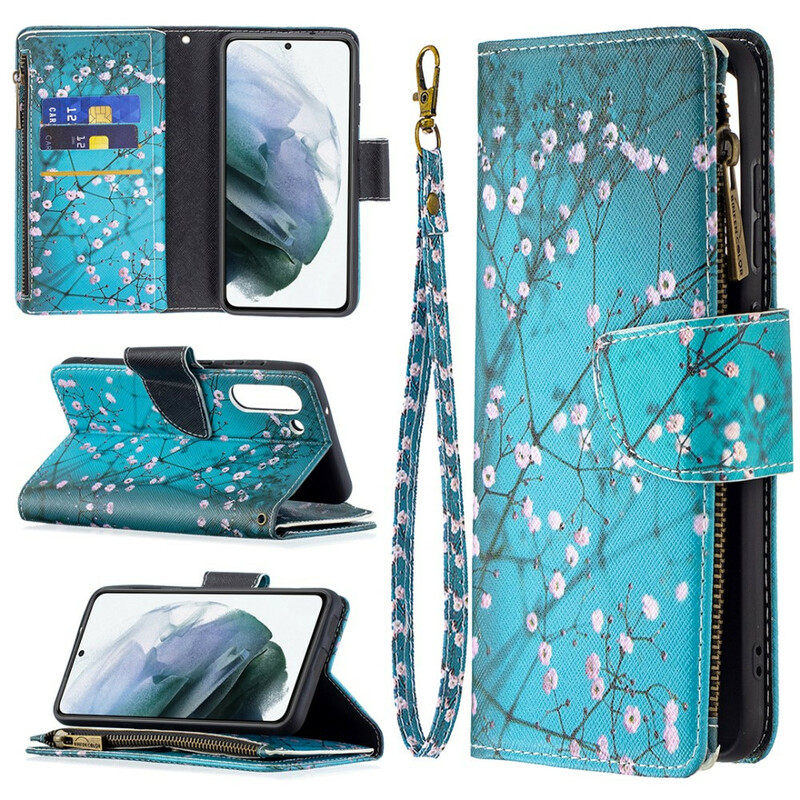 Capa Samsung Galaxy S21 FE com bolso com fecho de correr Capa Samsung Galaxy S21 FE com bolso com fecho de correr