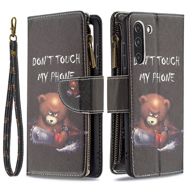 Capa Samsung Galaxy S21 FE com Urso de Bolso com Fecho