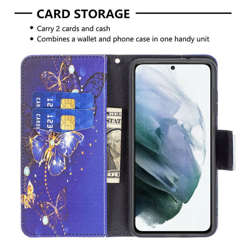 Samsung Galaxy S21 FE Manteiga de capa de borboletas