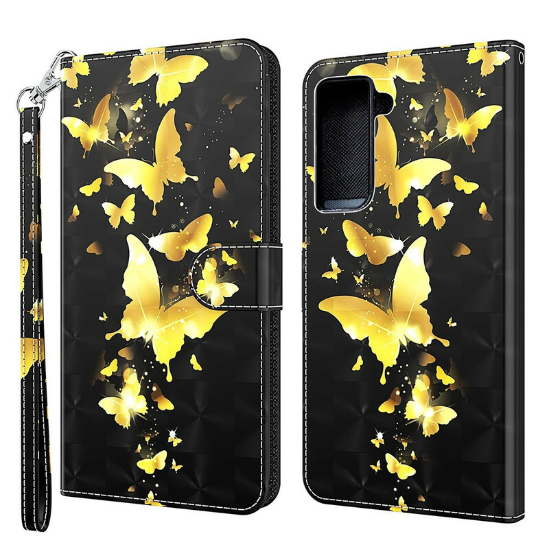 Samsung Galaxy S21 FE Capa de borboletas amarelas da Samsung Galaxy