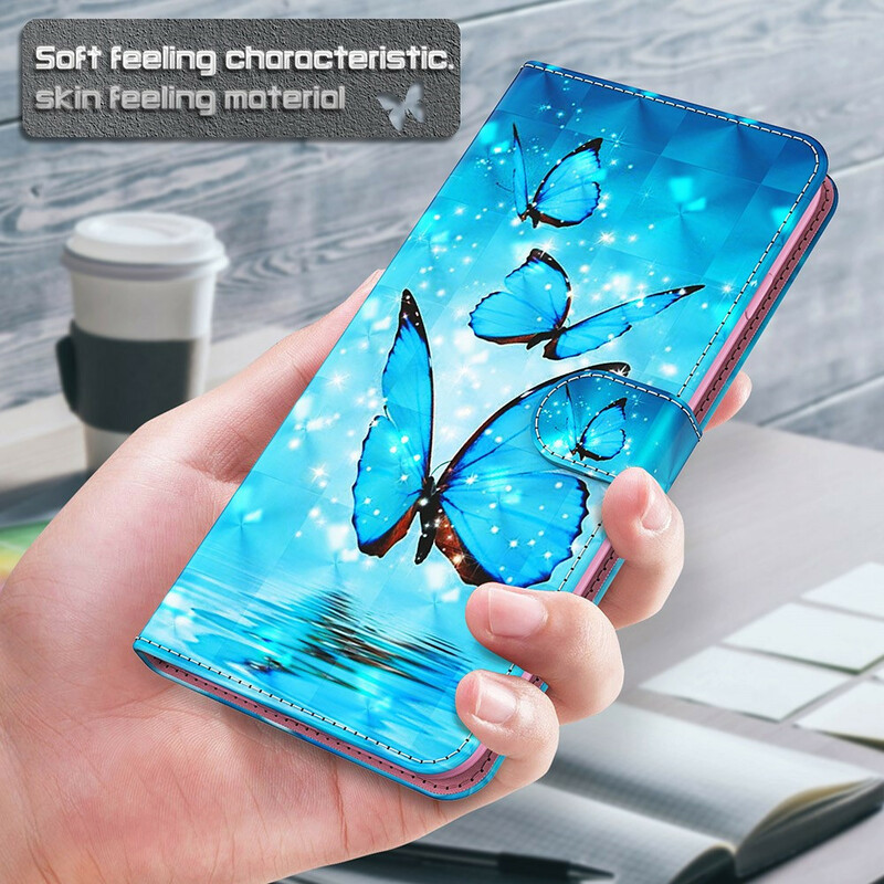 Capa Samsung Galaxy S21 FE Borboletas Azuis Voadoras