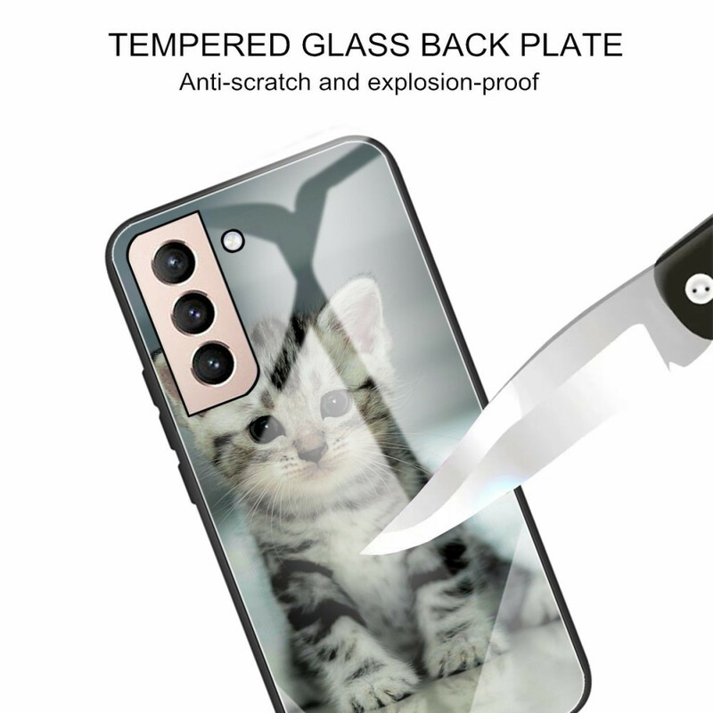 Samsung Galaxy S21 FE Capa de vidro temperado Kitten