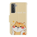 Samsung Galaxy S21 Case FE Cat Don't Touch Me with Lanyard