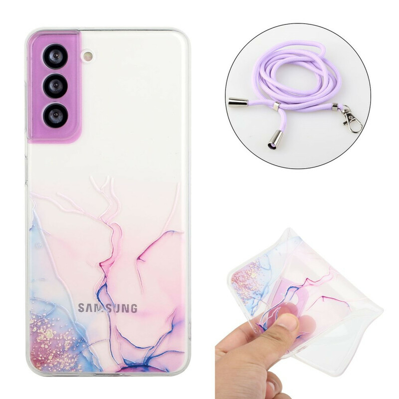 Samsung Galaxy S21 FE Capa de CordÃ£o de Mármore