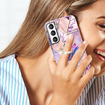 Samsung Galaxy S21 FE Capa de mármore geométrica com suporte de anéis