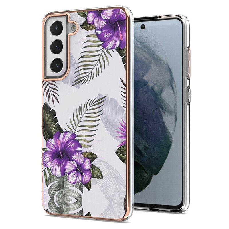 Samsung Galaxy S21 FE Capa Purple Flowers