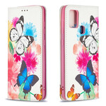 Capa Flip Capa Samsung Galaxy A21s Butterflies coloridas