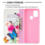 Capa Flip Capa Samsung Galaxy A21s Butterflies coloridas