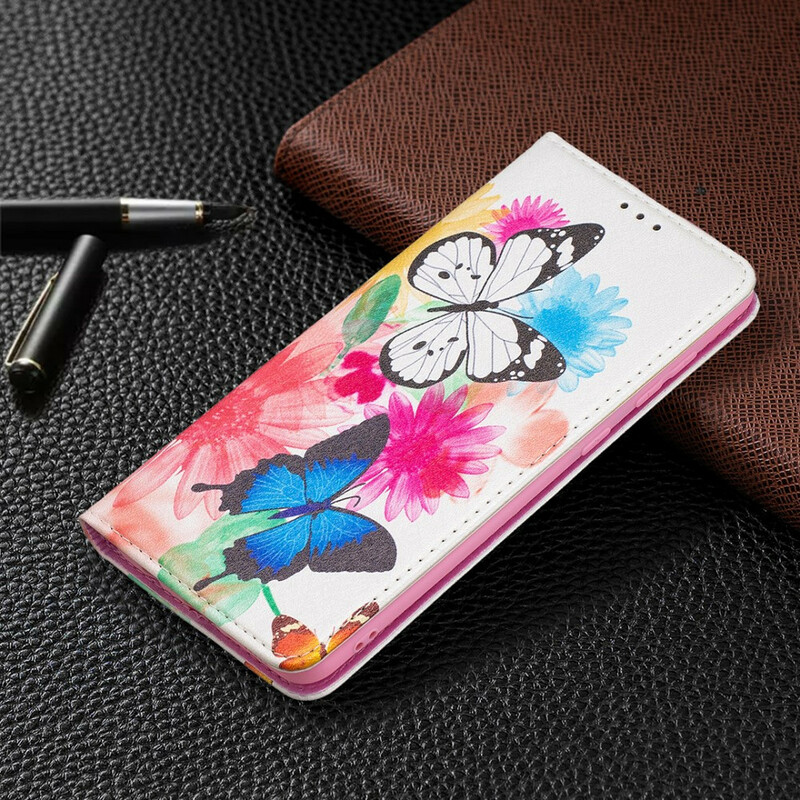 Capa Flip Capa Samsung Galaxy A21s Butterflies coloridas