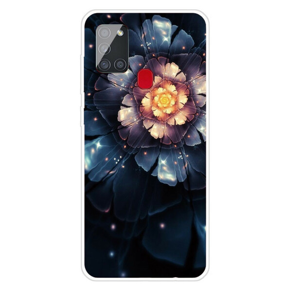 Samsung Galaxy A21s Flores de Capa Flexível