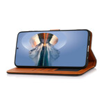 Capa de couro Samsung Galaxy S21 FE Faux com alça KHAZNEH