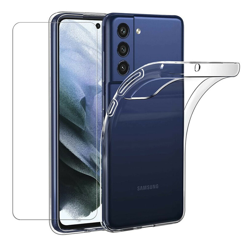 Capa Samsung Galaxy S21 FE e ecrã de vidro temperado