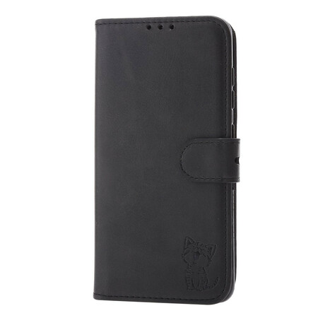 Samsung Galaxy S21 FE Capa de couro falsa Kitten