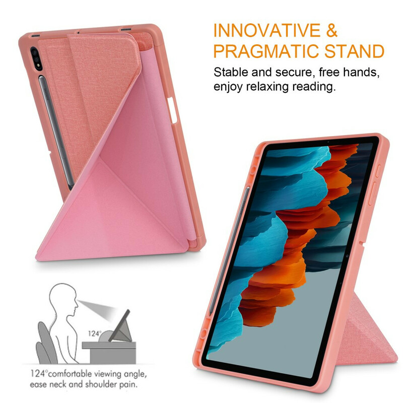 Capa inteligente Samsung Galaxy Tab S7 FE / T736 Origami Fabric Texture