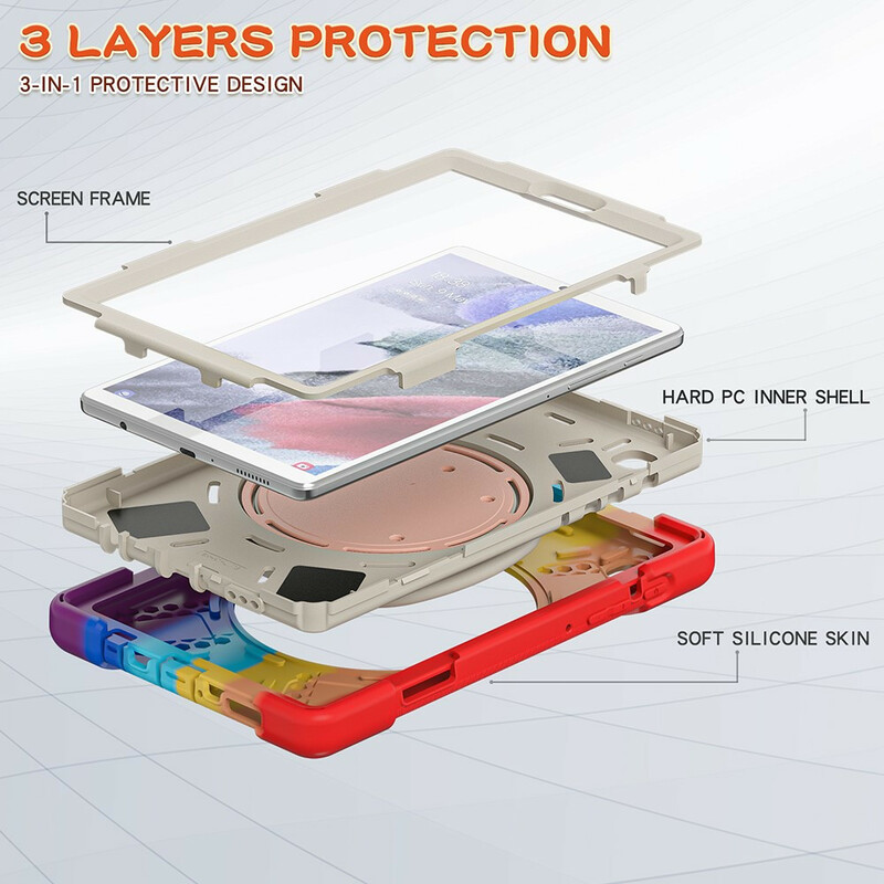 Samsung Galaxy Tab A7 Lite Ultra Resistente Cor da capa de suporte do anel