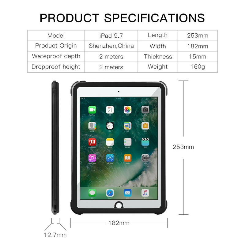 iPad 9.7" (2017) Capa (2017) à prova de água