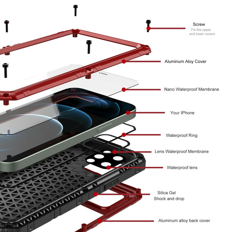 Capa Case Prova Dagua Água Waterproof iPhone 12 12 Pro Max