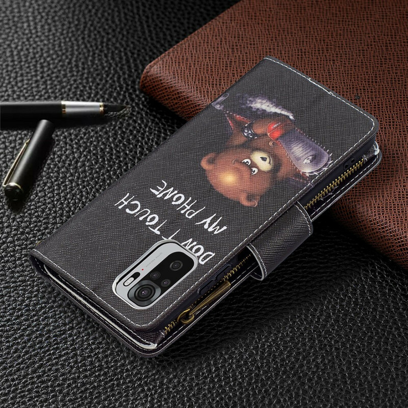 Xiaomi Redmi Note 10 / Nota 10s Urso de capa zipada
