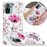 Xiaomi Redmi Note 10 / Nota 10s Capa de Flores Marmorizadas