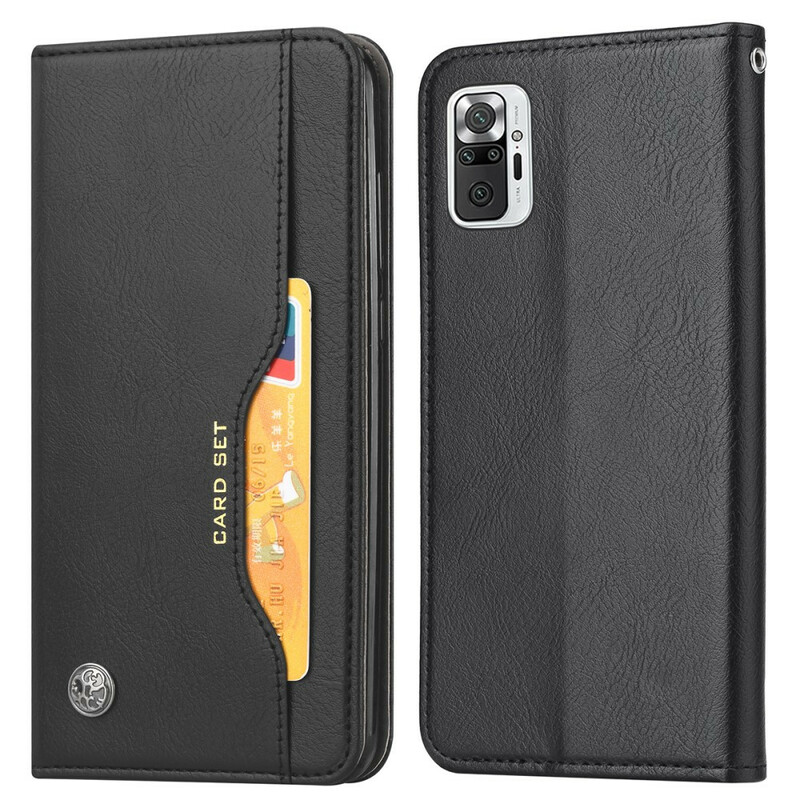 Capa Flip Xiaomi Redmi Note 10 / Nota 10s Capa de cartão em pele