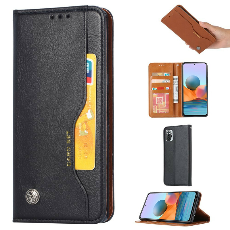 Capa Flip Xiaomi Redmi Note 10 / Nota 10s Capa de cartão em pele