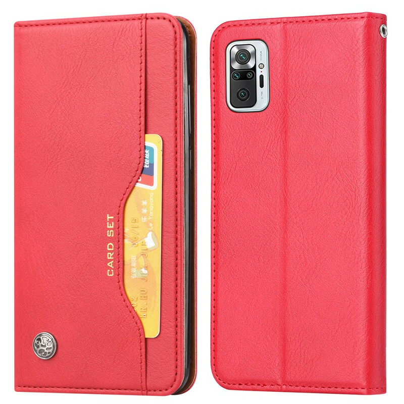 Capa Flip Xiaomi Redmi Note 10 / Nota 10s Capa de cartão em pele