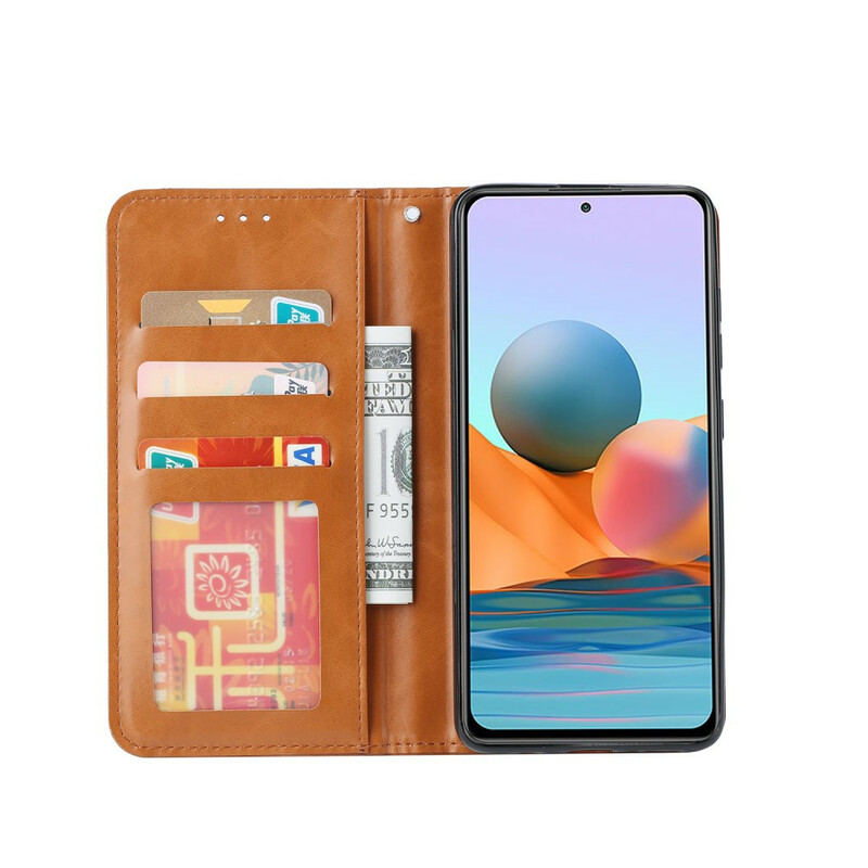 Capa Flip Xiaomi Redmi Note 10 / Nota 10s Capa de cartão em pele