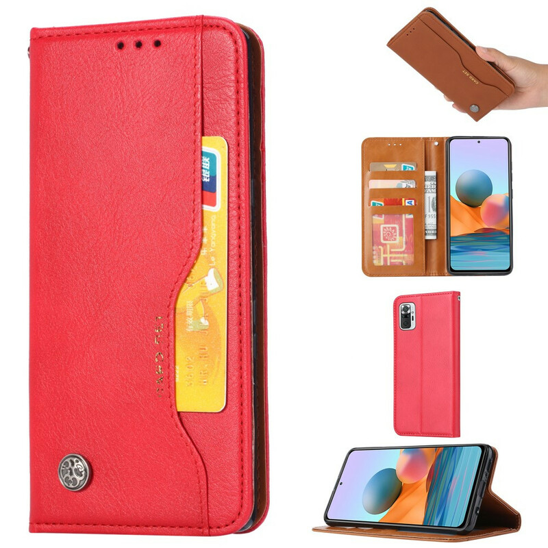 Capa Flip Xiaomi Redmi Note 10 / Nota 10s Capa de cartão em pele