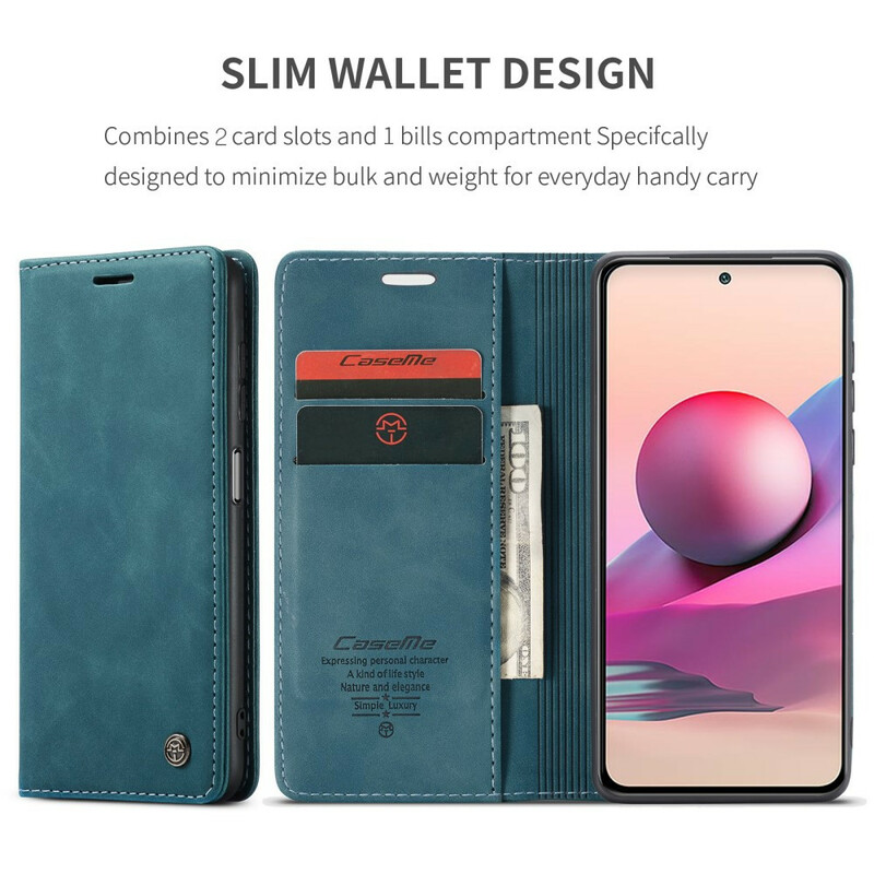 Capa Flip Xiaomi Redmi Note 10 / Nota 10s Efeito Couro CASEME