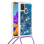 Capa brilhante Samsung Galaxy A21s com Drawstring