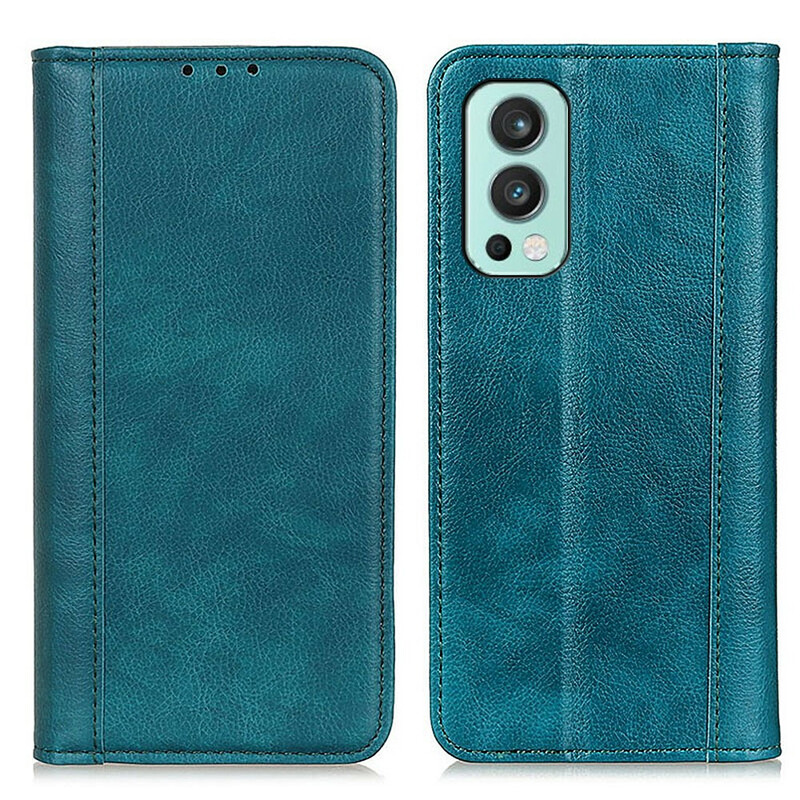 Tampa Flip Cover OnePlus Nord 2 5G Versão em pele Split