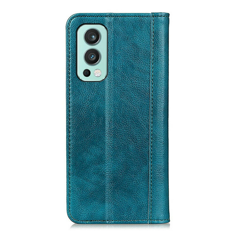 Tampa Flip Cover OnePlus Nord 2 5G Versão em pele Split