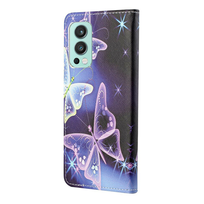 OnePlus Nord 2 5G Capa de borboleta de néon de 5G