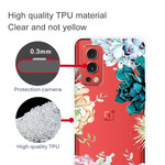 OnePlus Nord 2 5G Capa de flor de aguarela transparente