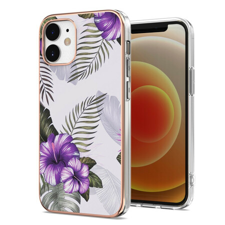 Capa iPhone 12 Mini Flores Púrpura