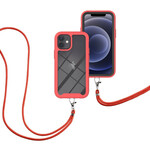 iPhone 12 Mini Capa Híbrida com Lanyard e Bezel Colorido