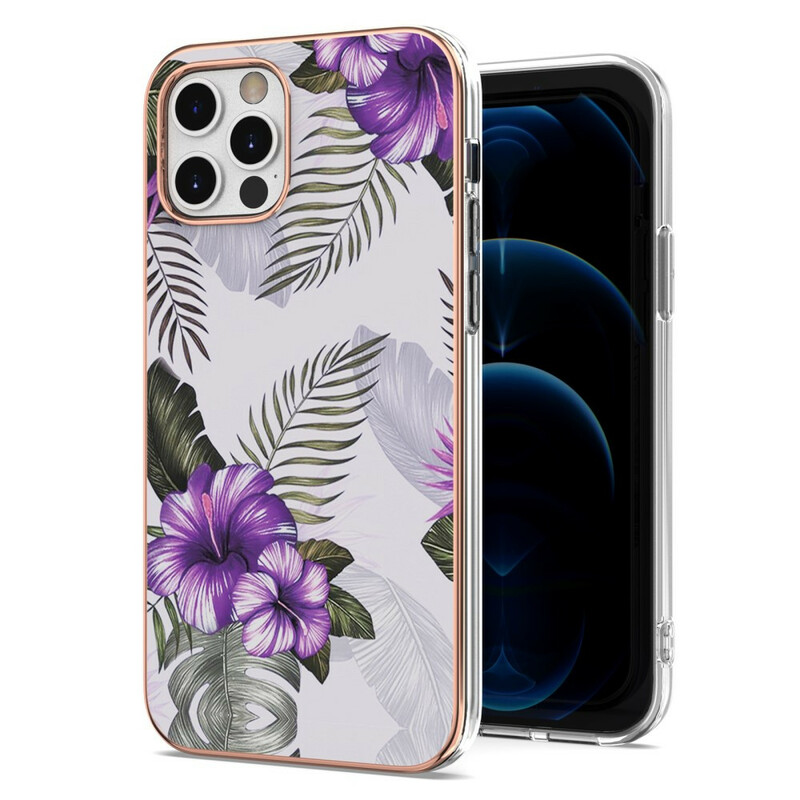 Capa iPhone 12 / 12 Pro Purple Flowers
