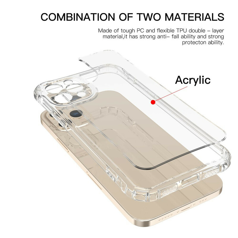 iPhone 12 / 12 Pro Transparent Case LEEU Almofadas de protecção