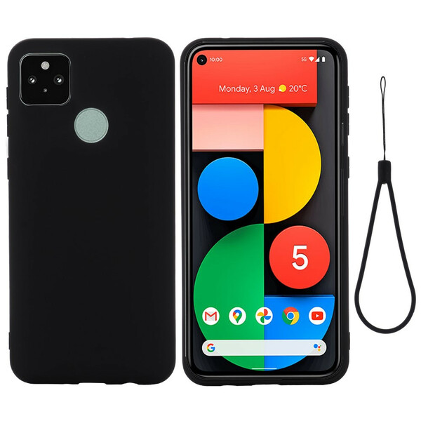 Google Pixel 5A 5G Capa de Silicone Líquido com CordÃ£o