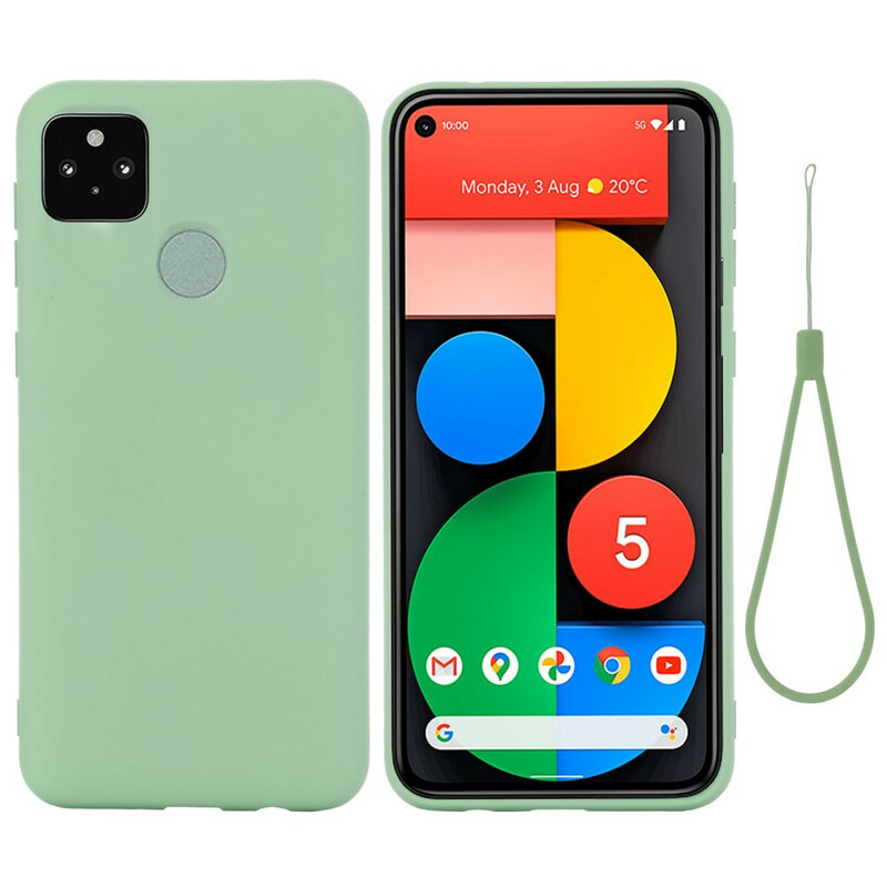 Google Pixel 5A 5G Capa de Silicone Líquido com CordÃ£o