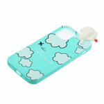 Capa iPhone 13 Mini 3D Dog in the Clouds