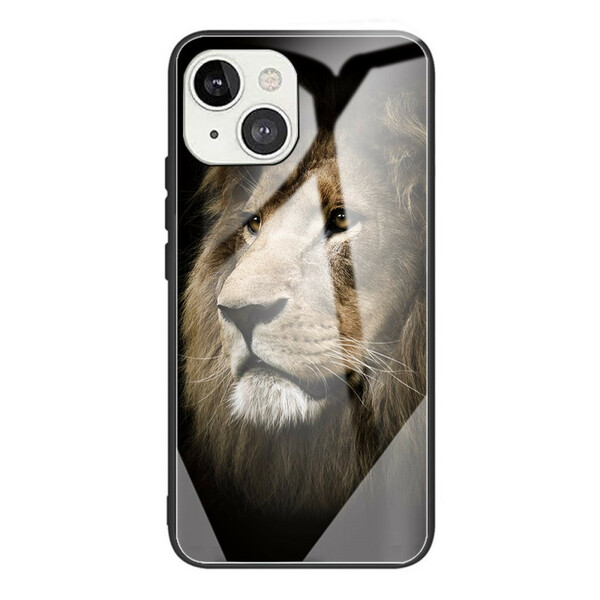 Capa iPhone 13 Mini cabeça de leão de vidro temperado