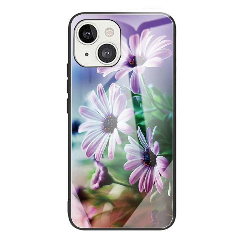 Capa iPhone 13 Mini Flores Realistas de Vidro Temperado