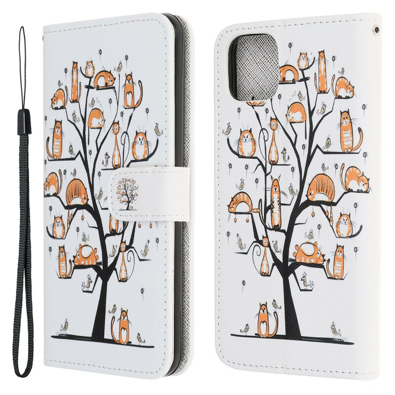 iPhone 13 Mini Capa Funky Cats Lanyard