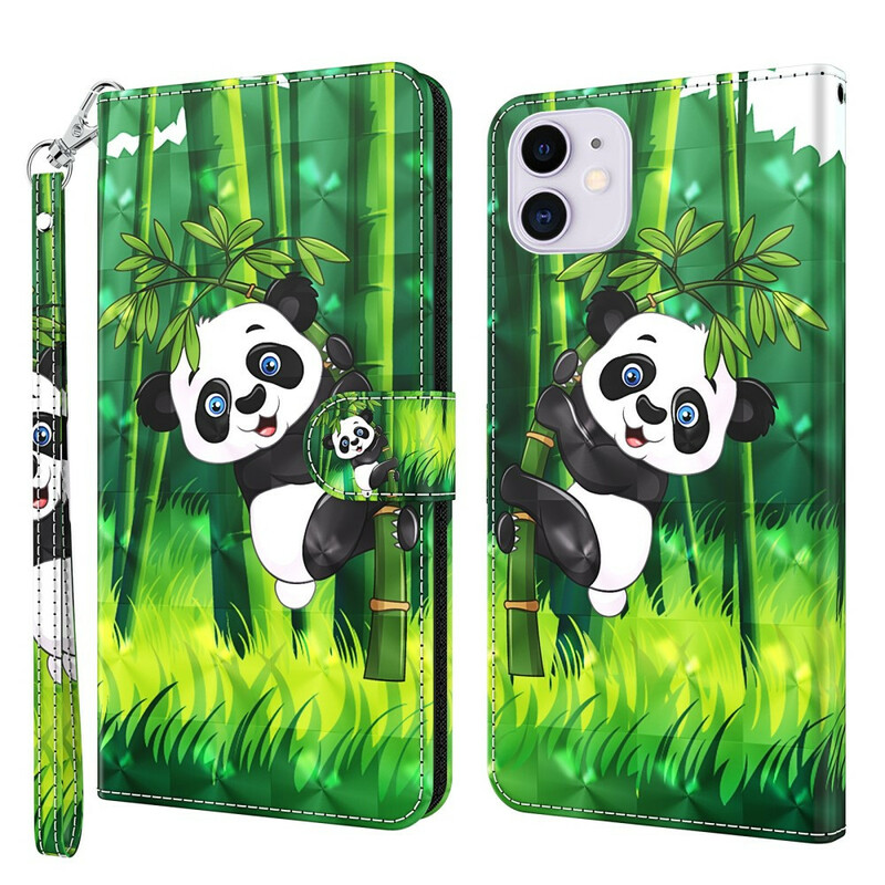 Capa para iPhone 13 Mini Panda e Bamboo