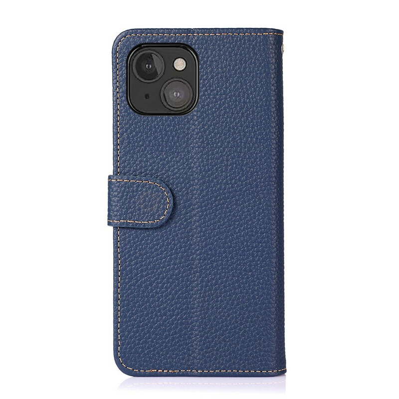 Case iPhone 13 Mini Genuine Leather Litchi KHAZNEH